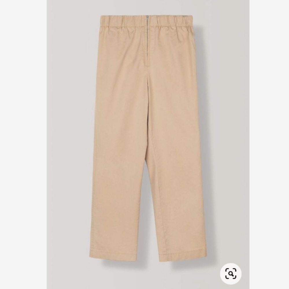 HEWSON GANNI ELASTIC WAIST KHAKI TROUSERS